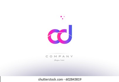 cd c d  pink purple modern creative gradient alphabet company logo design vector icon template