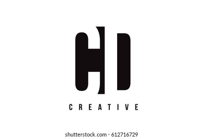 CD C D White Letter Logo Design with Black Square Vector Illustration Template.