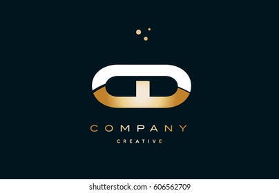 cd c d  white yellow gold golden metal metallic luxury alphabet company letter logo design vector icon template