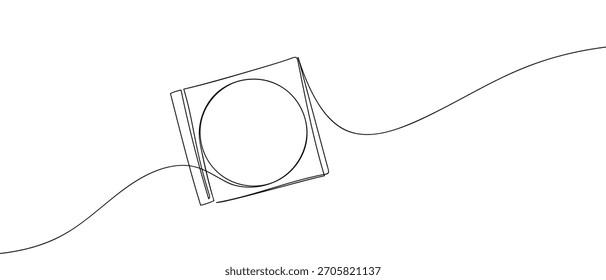 CD em um cartucho, em uma linha contínua ilustração de vetor de uma linha.