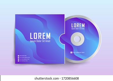 Cd case label and cd disc label design template, cd case isolated, vector realistic isolated disk, cd box and disc mockup.