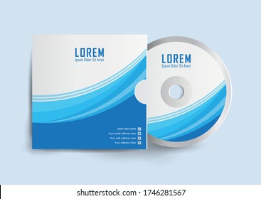 Cd case label and cd disc label design template, cd case isolated, vector realistic isolated disk, cd box and disc mockup.