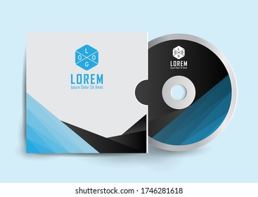 Cd case label and cd disc label design template, cd case isolated, vector realistic isolated disk, cd box and disc mockup.