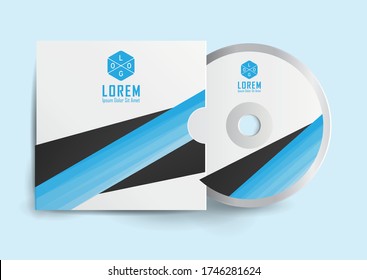 Cd case label and cd disc label design template, cd case isolated, vector realistic isolated disk, cd box and disc mockup.