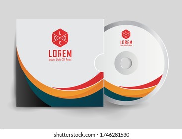 Cd case label and cd disc label design template, cd case isolated, vector realistic isolated disk, cd box and disc mockup.