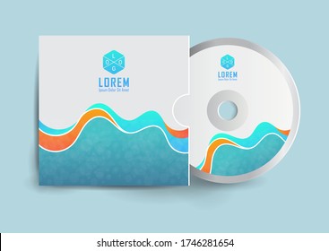 Modèle de conception de l'étiquette de boîtier Cd et de l'étiquette de disque Cd, case Cd isolée, disque isolé vectoriel isolé, boîte Cd et maquette de disque.