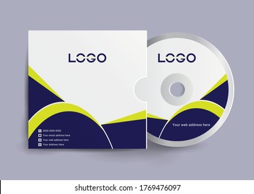 Cd case label and cd disc label design template, cd case isolated, vector realistic isolated disk, cd box and disc mockup.