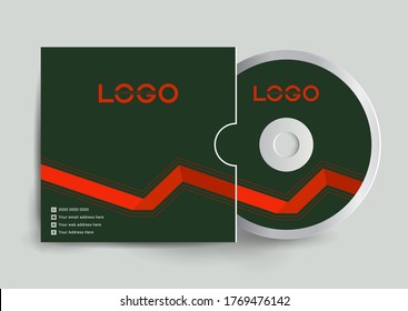 Modelo de diseño de etiqueta de estuche Cd y etiqueta de disco cd, aislado de estuche cd, disco aislado de vector realista, caja de cd y simulación de disco.