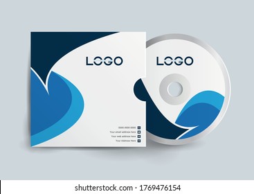 Cd case label and cd disc label design template, cd case isolated, vector realistic isolated disk, cd box and disc mockup.