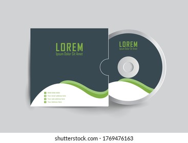 Cd case label and cd disc label design template, cd case isolated, vector realistic isolated disk, cd box and disc mockup.