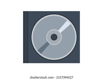 CD and CD case. Simple flat illustration.