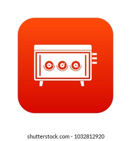 CD changer icon digital red for any design isolated on white vector illustration