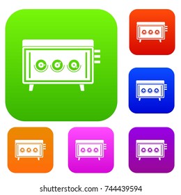 CD changer set icon color in flat style isolated on white. Collection sings vector illustration