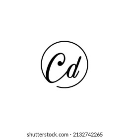 CD circle feminine concept initial logo best for beauty and fashion