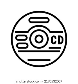 cd compact disc line icon vector. cd compact disc sign. isolated contour symbol black illustration