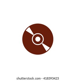 CD compact disc. Vector icon brown