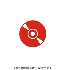 CD Compact Disc. Vector Icon Red