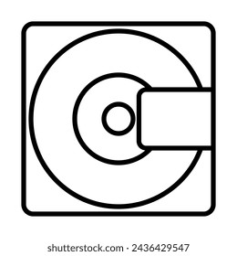 CD Compact Mini Disc Mixer Cassette Turntable DJ Vinyl Record Music Icon Simple Minimalist Vector EPS PNG Clip Art No Transparent Background