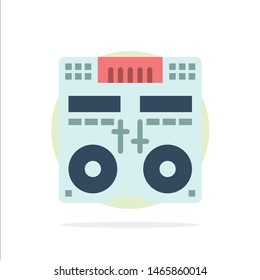 Cd, Console, Deck, Mixer, Music Abstract Circle Background Flat color Icon. Vector Icon Template background