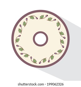CD cover with abstract roses. Event design template. Flat
