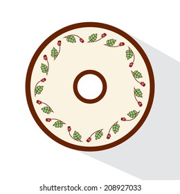 CD cover with abstract roses. Event design template. Flat