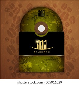 CD cover art corporate identity Menu Restaurant Background coffee beans brown