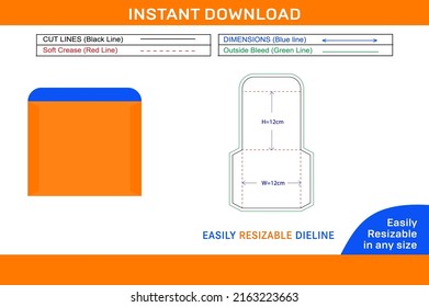 CD cover box dieline template and 3d vector file