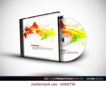 CD Cover Design with 3D Presentation Template | Everything is Organized in Layers Named Accordingly | To Change the Cover Design use the Cd and Cover Design Layers