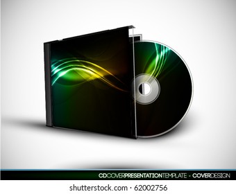 CD Cover Design with 3D Presentation Template | Everything is Organized in Layers Named Accordingly | To Change the Cover Design use the Cd and Cover Design Layers