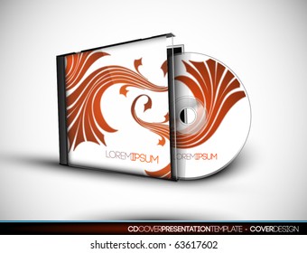 CD Cover Design with 3D Presentation Template | Everything is Organized in Layers Named Accordingly | To Change the Cover Design use the Cd and Cover Design Layers