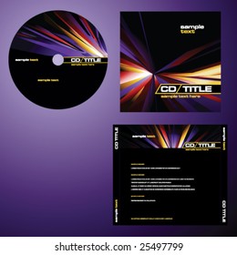 CD cover design with copy space, vector. Multicolor.