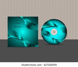 CD COVER DESIGN. CD or DVD for multimedia. Vector cover and disc.