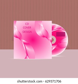 CD COVER DESIGN. CD or DVD for multimedia. Vector cover and disc.