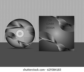 CD COVER DESIGN. CD or DVD for multimedia. Vector cover and disc.
