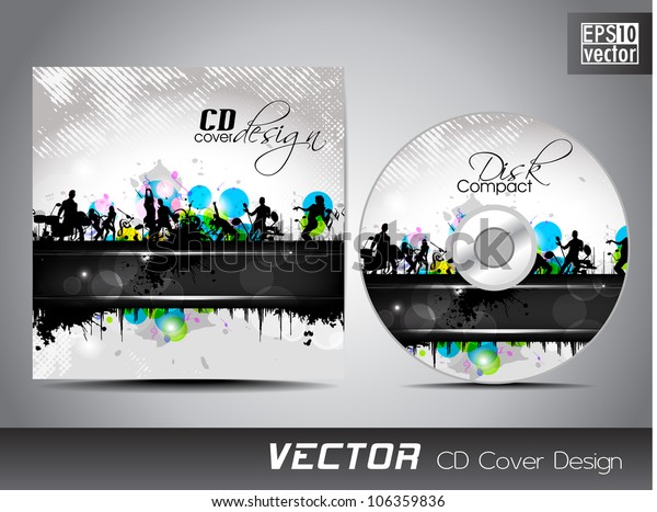 Cd Cover Design Musical Concert Background Stock Vector Royalty Free