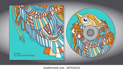 Cd cover design template. Abstract background Vector illustration.