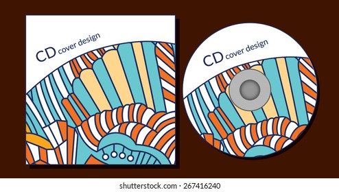 Cd cover design template. Abstract background Vector illustration.