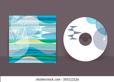 CD cover design template. Abstract pattern graphics. Editable design template. Clipping mask applied in EPS to hide bleed area