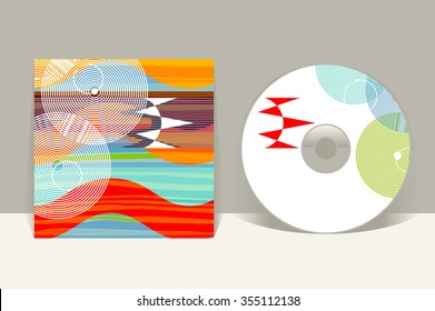 CD cover design template. Abstract pattern graphics. Editable design template. Clipping mask applied in EPS to hide bleed area