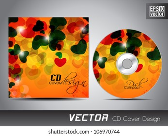 CD cover design template with copy space. EPS 10.