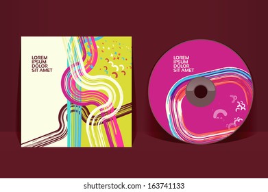 CD cover design template. EPS 10 vector, transparencies used