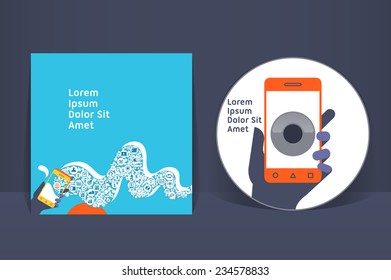 CD cover design template. EPS 10 vector, transparencies used