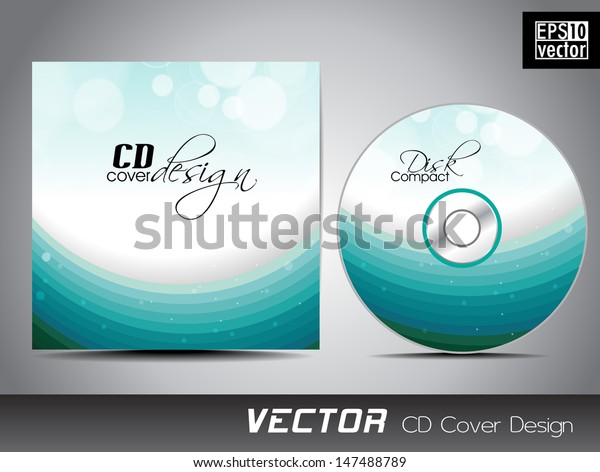 Cd Cover Design Template Text Space Stock Vector Royalty Free