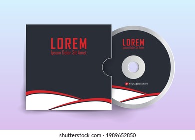 Cd cover design template. Cd With Cover Template. vector cd cover design template with copy space, Vector illustration