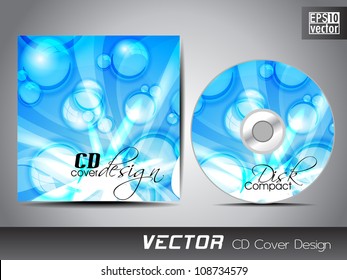 CD cover design with water wave splash. EPS 10.