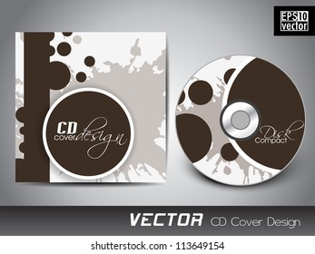 CD cover presentation design template with copy space and wave effect, editable EPS10 vector illustration.
