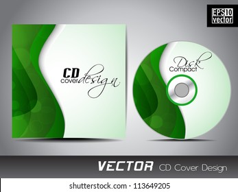 CD cover presentation design template with copy space and wave effect, editable EPS10 vector illustration.