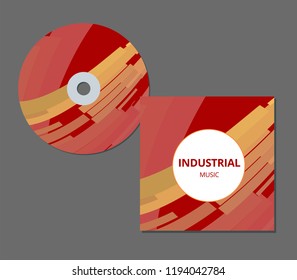 CD cover presentation design template with copy space and wave effect, editable EPS10 vector illustration.