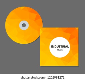 CD cover presentation design template with polygonal form, editable EPS10 vector illustration.