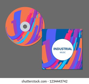 CD cover presentation design template with copy space and wave effect, editable EPS10 vector illustration.